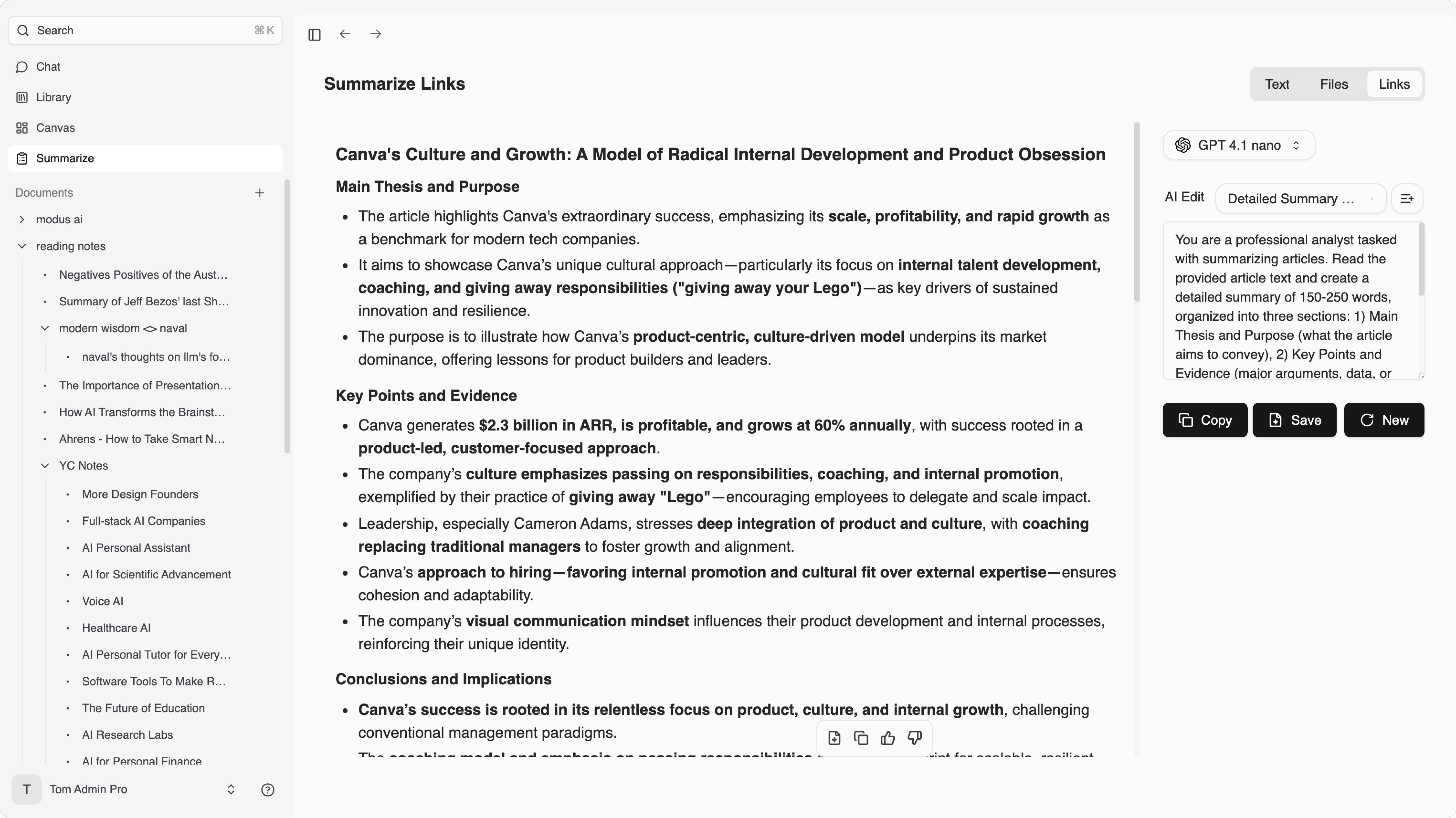 Summary Preset Component Mockup